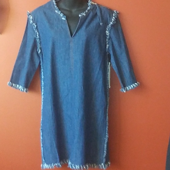 Ash & Ember Tops - 🔥 Ash & Ember Frayed Denim Tunic